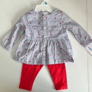 Carters Baby Girl 2 Piece Set, Sz 6m